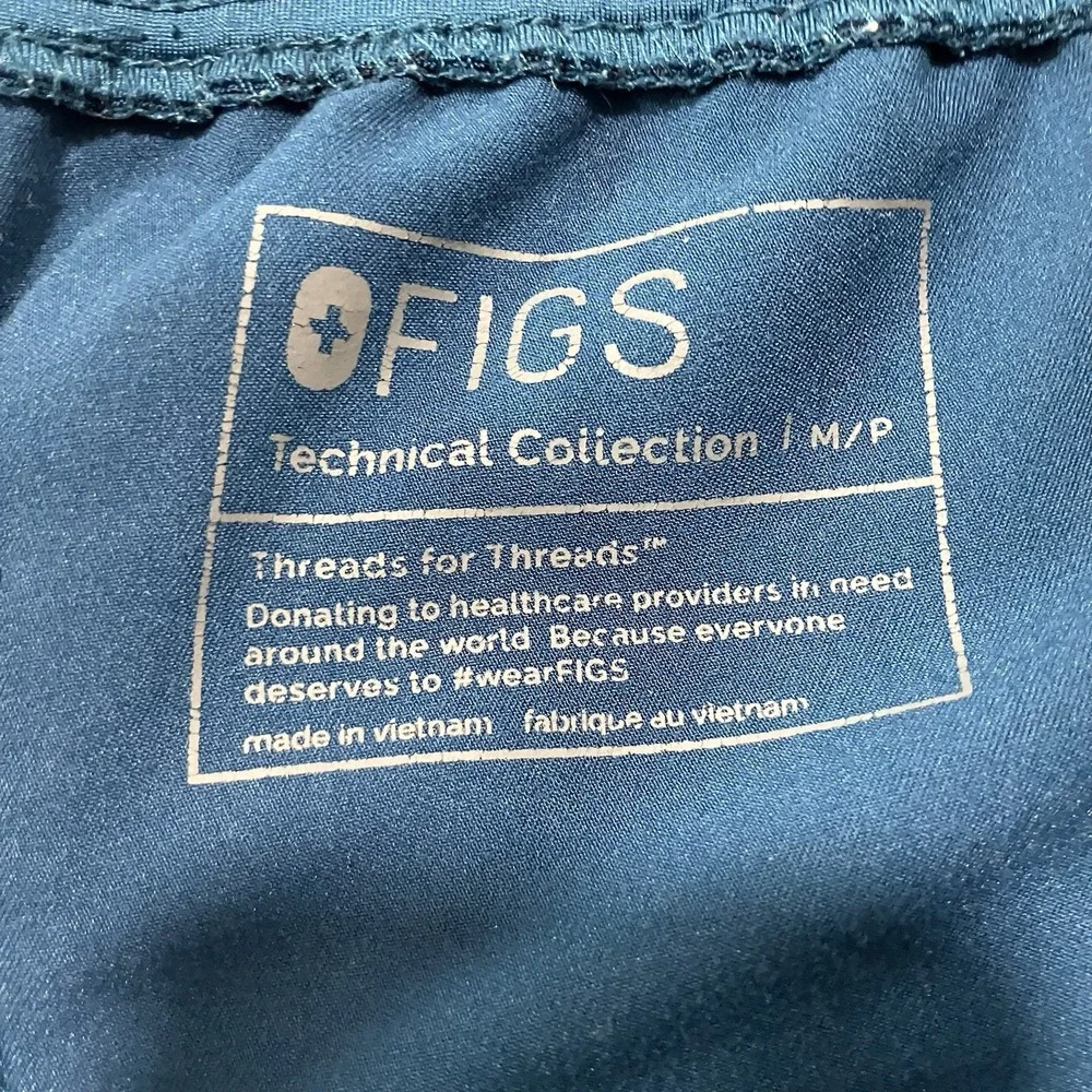 FIGS Catarina Jogger Scrub Pants Caribbean Blue Stretch Womens Size M Petite